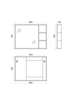 Armoire de salle de bain avec miroir chêne brun 100 cm Aquanoma