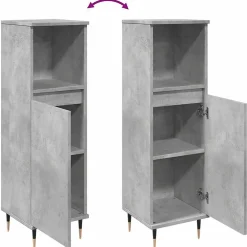 Armoire de salle de bain gris béton 30x30x100 cm vidaXL