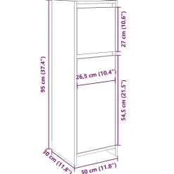 Armoire de salle de bain Chêne sonoma 30x30x95 cm Aggloméré vidaXL