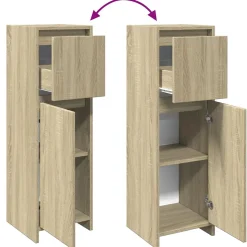 Armoire de salle de bain Chêne sonoma 30x30x95 cm Aggloméré vidaXL