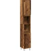 Armoire de salle de bain vieux bois 30x30x190cm bois ingénierie vidaXL