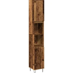 Armoire de salle de bain vieux bois 30x30x190cm bois ingénierie vidaXL
