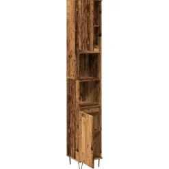 Armoire de salle de bain vieux bois 30x30x190cm bois ingénierie vidaXL