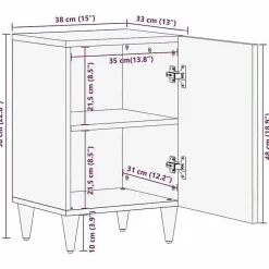 Armoire de salle de bain 38x33x58 cm bois massif de manguier vidaXL