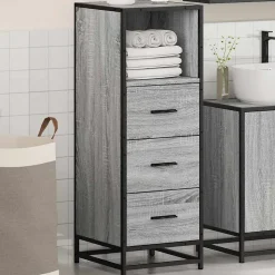 Armoire de salle de bain sonoma gris 35x37,5x100 cm vidaXL