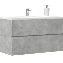 Armoire de salle de bain suspendue gris béton bois d'ingénierie vidaXL