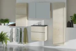 Armoire de salle de bains effet chêne l.50 x H.50 x P.17 cm, Calao