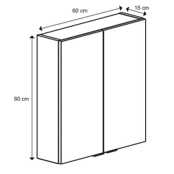 Armoire de salle de bains faible profondeur blanc brillant l.60 x H.60 x P.15 cm, GoodHome Imandra
