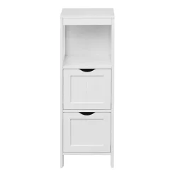 Armoire de Salle de Bains en MDF Blanc avec 2 Tiroirs 1 étagère Rebecca Mobili