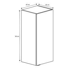Armoire de salle de bains gris brillant l.40 x H.90 x P.36 cm, GoodHome Imandra