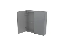 Armoire de salle de bains faible profondeur gris brillant l.60 x H.60 x P.15 cm, GoodHome Imandra
