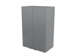Armoire de salle de bains gris brillant l.60 x H.90 x P.36 cm, GoodHome Imandra