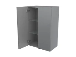 Armoire de salle de bains gris brillant l.60 x H.90 x P.36 cm, GoodHome Imandra