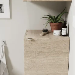Armoire de salle de bains effet chêne l.40 x H.90 x P.36 cm, GoodHome Imandra
