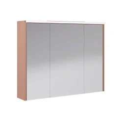 Armoire de salle de bains éclairante avec miroir Archi terracotta mat 90 cm