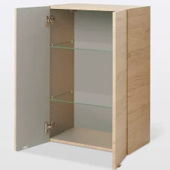 Armoire de salle de bains effet chêne l.60 x H.90 x P.36 cm, GoodHome Imandra