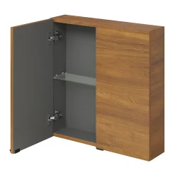 Armoire de salle de bains faible profondeur effet noyer l.60 x H.60 x P.15 cm, GoodHome Imandra