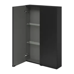 Armoire de salle de bains faible profondeur noir mat l.60 x H.90 x P.15 cm, GoodHome Imandra