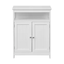 Armoire de Salle de Bains 2 Portes et étagère MDF Blanc Rebecca Mobili