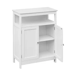 Armoire de Salle de Bains 2 Portes et étagère MDF Blanc Rebecca Mobili