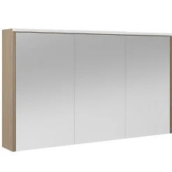 Armoire de salle de bains lumineuse LED avec miroir effet bois l.120 x H.70 x P.18 cm, Decotec Havana