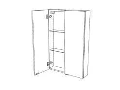 Armoire de salle de bains faible profondeur effet chêne l.60 x H.90 x P.15 cm, GoodHome Imandra