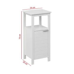 Armoire de Salle de Bains à Portes MDF Blanc Peu Encombrante Rebecca Mobili