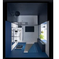 Armoire de salle de bains faible profondeur bleu nuit mat l.40 x H.90 x P.15 cm, GoodHome Imandra