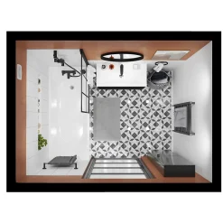 Armoire de salle de bains faible profondeur noir mat l.40 x H.90 x P.15 cm, GoodHome Imandra