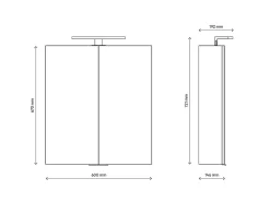 Armoire de salle de bains Indra miroir éclairant L. 60 x H. 67 x P. 14,6 cm
