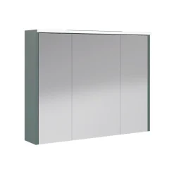 Armoire de salle de bains éclairante LED vert toundra avec miroir l.90 x H.70 x P.18 cm, Decotec Archi
