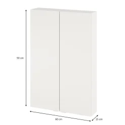 Armoire de salle de bains faible profondeur blanc mat l.60 x H.90 x P.15 cm, GoodHome Imandra