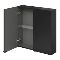 Armoire de salle de bains faible profondeur noir mat l.60 x H.60 x P.15 cm, GoodHome Imandra