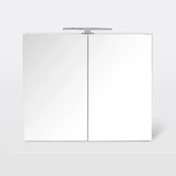 Armoire de salle de bains Indra miroir éclairant L. 80 x H. 67 x P. 14,6 cm