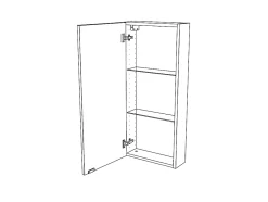 Armoire de salle de bains faible profondeur gris brillant l.40 x H.90 x P.15 cm, GoodHome Imandra