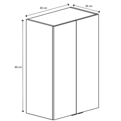 Armoire de salle de bains blanc brillant l.60 x H.90 x P.36 cm, GoodHome Imandra