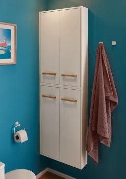 Armoire de salle de bains faible profondeur GoodHome Ladoga blanc L. 60 x H. 90 x P. 15 cm