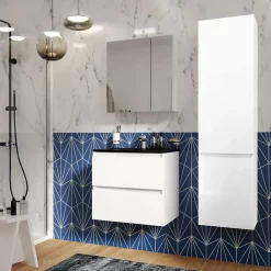 Armoire de toilette 60 cm éclairante Kle'o blanc mat