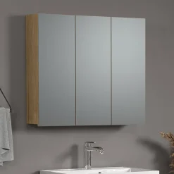 Armoire de toilette 3 portes miroir L90 cm - PUREBLISS