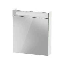 Armoire de toilette aluminium 1 porte miroir charnière gauche + éclairage LED pour salle de bain + toilette, 70x60x15cm, DURAPOINT