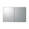 Armoire de toilette aluminium 2 portes- miroir à l'intérieur et à l'extérieur - 100x66x12cm