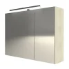 Armoire de toilette avec miroir effet chêne l.90 cm, Calao