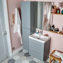 Armoire de toilette avec miroir l.60 x H.90 x P.15 cm, GoodHome Imandra