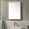 Armoire de toilette avec miroir l.50 x H.70 x P.15 cm, placage chêne, GoodHome Avela