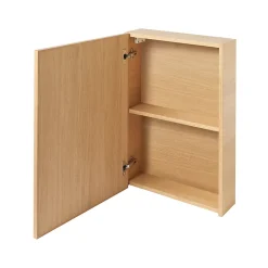 Armoire de toilette avec miroir l.50 x H.70 x P.15 cm, placage chêne, GoodHome Avela