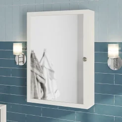 Armoire de toilette blanc mat l.50 x H.70 x P.15 cm, GoodHome Perma