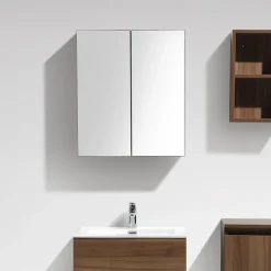 Armoire de toilette bloc-miroir SIENA largeur 60 cm noyer