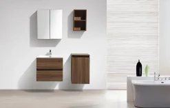 Armoire de toilette bloc-miroir SIENA largeur 60 cm noyer