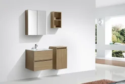 Armoire de toilette bloc-miroir SIENA largeur 60 cm chêne clair texture