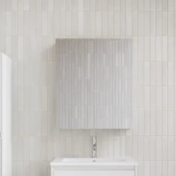 Armoire de toilette bloc-miroir FORTINA largeur 60 cm blanc